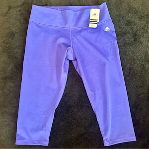 NWT- Ladies Adidas Yoga/Workout Pants- Cropped- Purple- XL